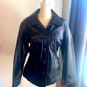 Vintage Wilson Navy Blue Leather Jacket